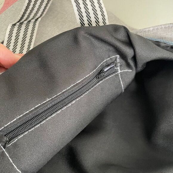 NEW Hello Kitty Tote Bag Purse Sanrio Blue‎ Canvas Zipper Closure Pocket Travel - Picture 5 of 8